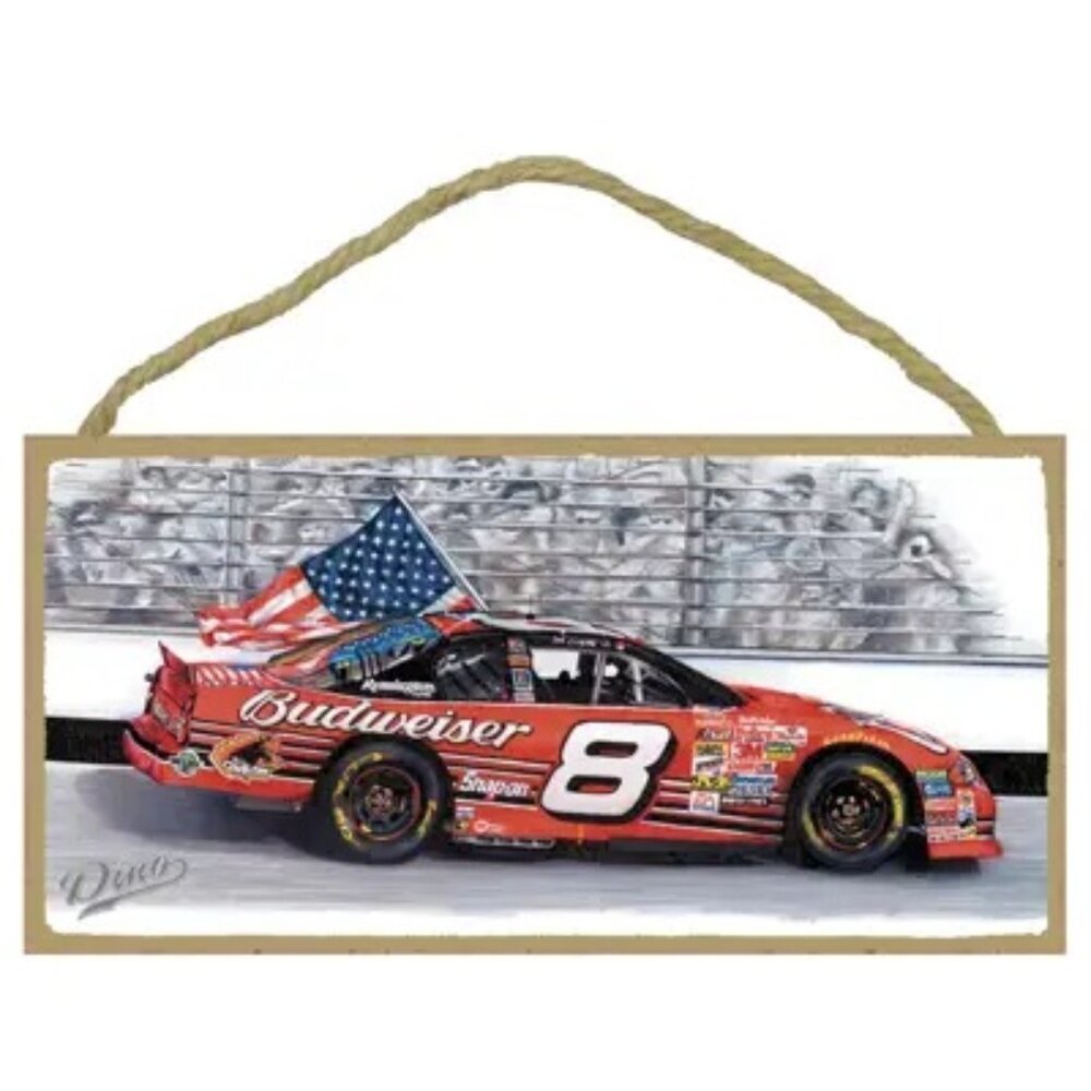 NASCAR Dale Earnhardt Jr. Budweiser #8 Wood Plaque Sign 8 5" x 10"  Gift